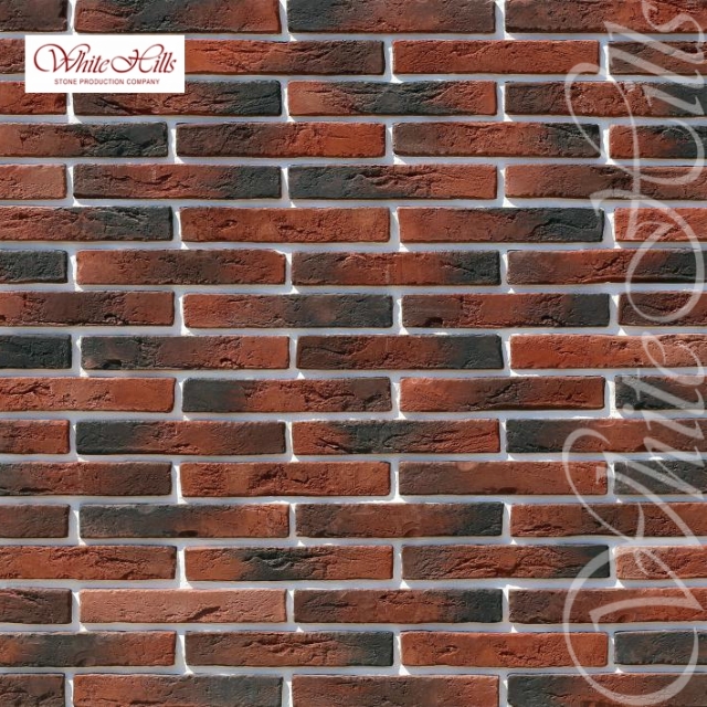 Плитка Остия брик 380-70 (красный) White Hills цемент 290*49мм