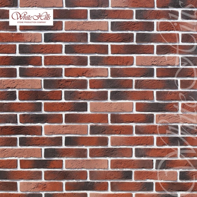Плитка Бергамо брик  (красный) White Hills цемент 225*49мм