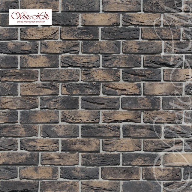 Плитка Торн брик  (серый с темно-серыми прокрасами) White Hills цемент 212*65мм