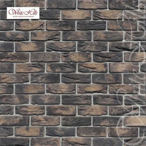 Плитка Торн брик  (серый с темно-серыми прокрасами) White Hills цемент 212*65мм