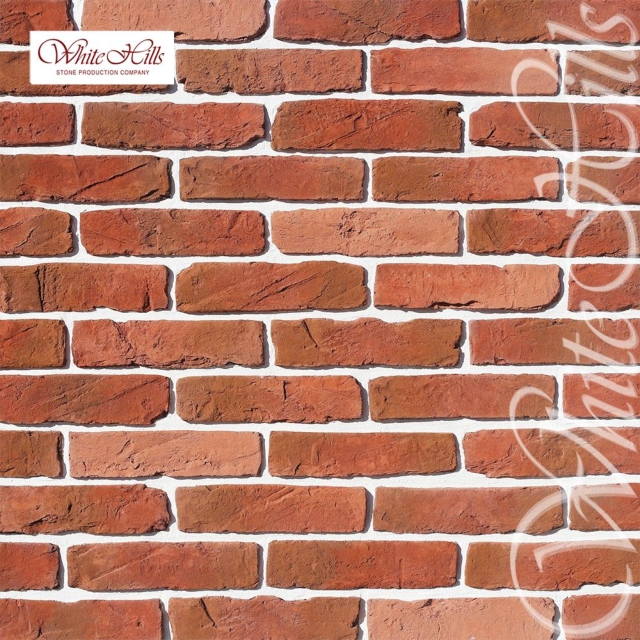 Плитка Тироль брик  (ярко-красный) White Hills цемент (285-300)*73мм