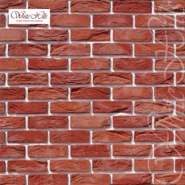 Плитка Торн брик 327-50 (морковный с розовыми прокрасами) White Hills цемент 212*65мм