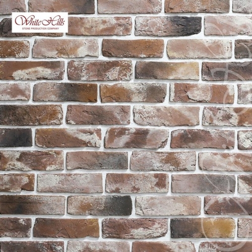 Плитка Рейн брик 347-90 (микс с рыже-черными прокрасами) White Hills цемент (240-268)*(65-78)мм