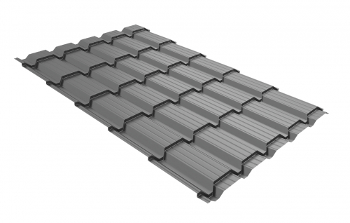 Металлочерепица квадро профи 0,45 PE RAL 9006 Бело-алюминиевый