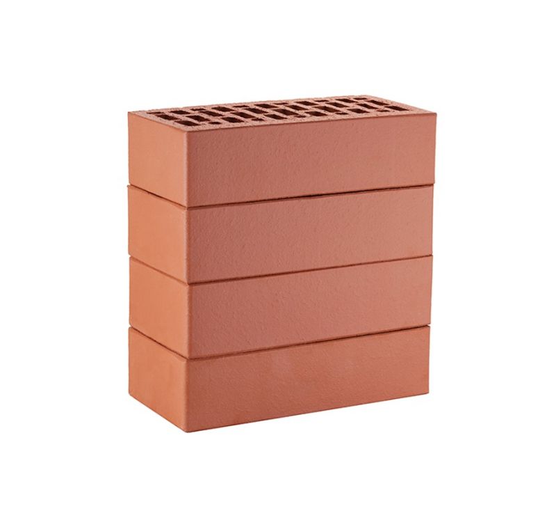 Кирпич облицовочный ЛСР красный гладкий, утолщенные стенки, F-100, 250*120*65 мм  