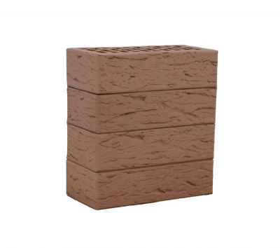 Кирпич облицовочный пустотелый ЛСР светло-коричневый рустик 250*120*65 мм  