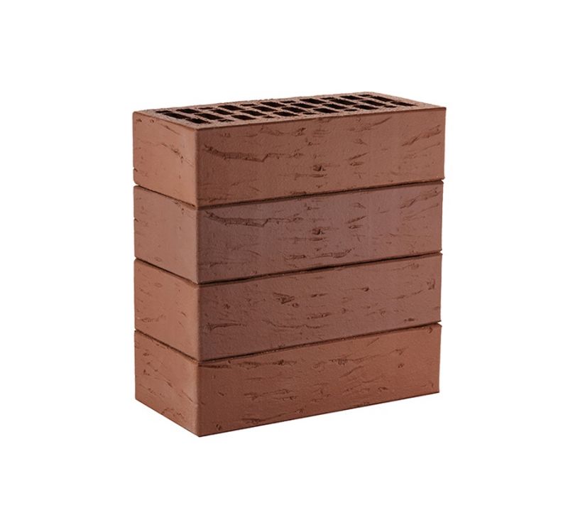 Кирпич облицовочный ЛСР коричневый рустик, утолщенные стенки, М175, 250*120*65 мм  
