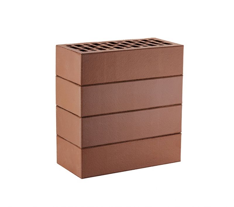 Кирпич облицовочный ЛСР коричневый гладкий, утолщенные стенки, М175, 250*120*65 мм  