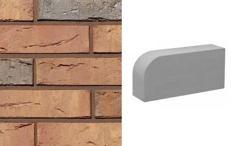 Печной кирпич фигурный Konigstein Марксбург Кварц 250*120*65 мм  