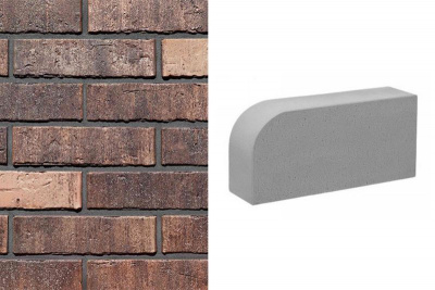 Картинка товара Печной кирпич фигурный Konigstein Гессен Морион 250*120*65 мм  