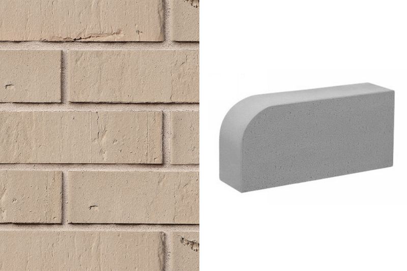 Печной кирпич фигурный Konigstein Уэльс Эдельграу 250*120*65 мм  