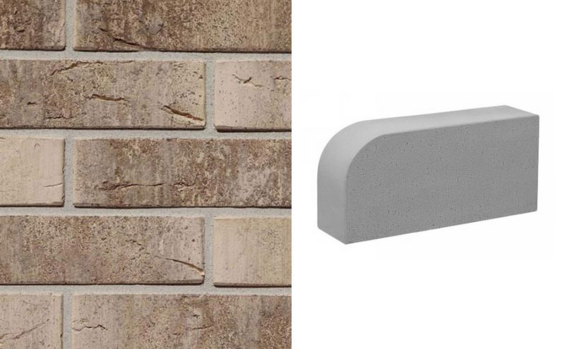 Печной кирпич фигурный Konigstein Санторини Акватинта 250*120*65 мм  