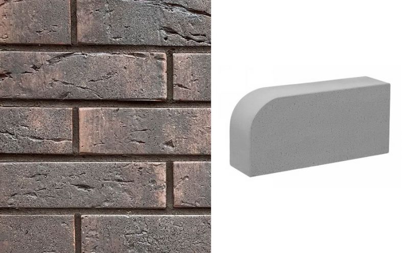 Печной кирпич фигурный Konigstein Мангейм Шварц 250*120*65 мм  