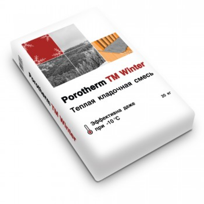 Теплый кладочный раствор Porotherm TM Winter -10⁰С  
