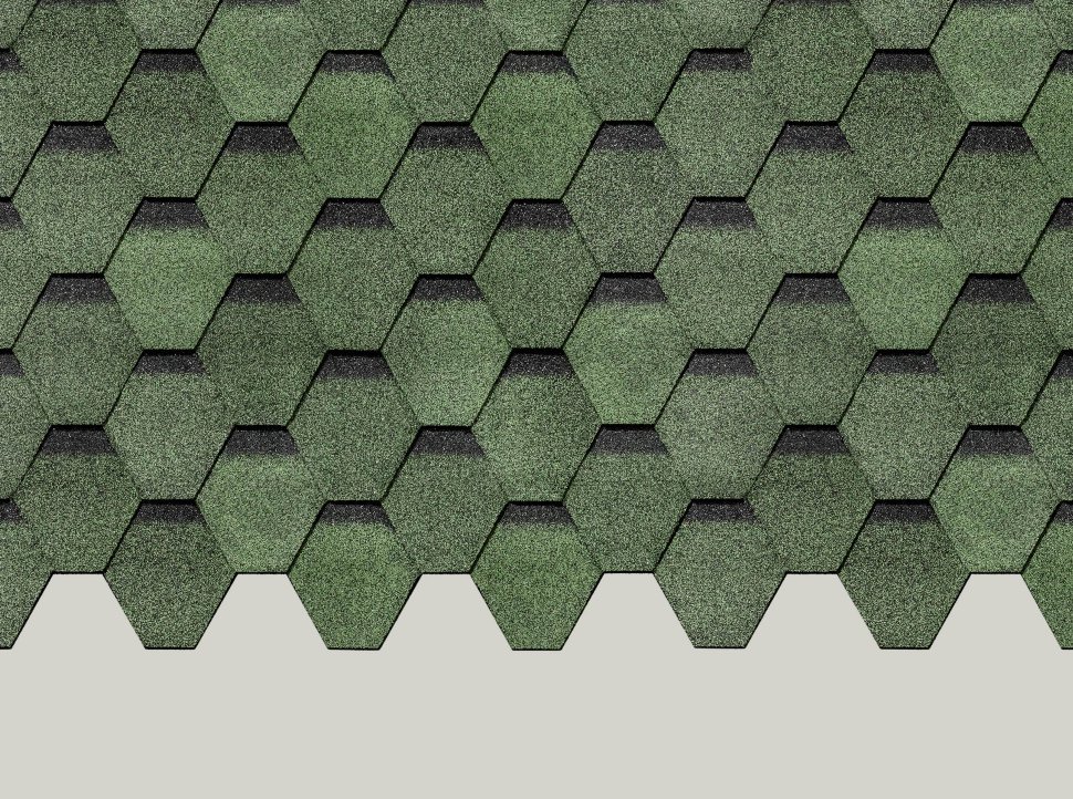 Мягкая кровля Docke Шестигранник Зелёный