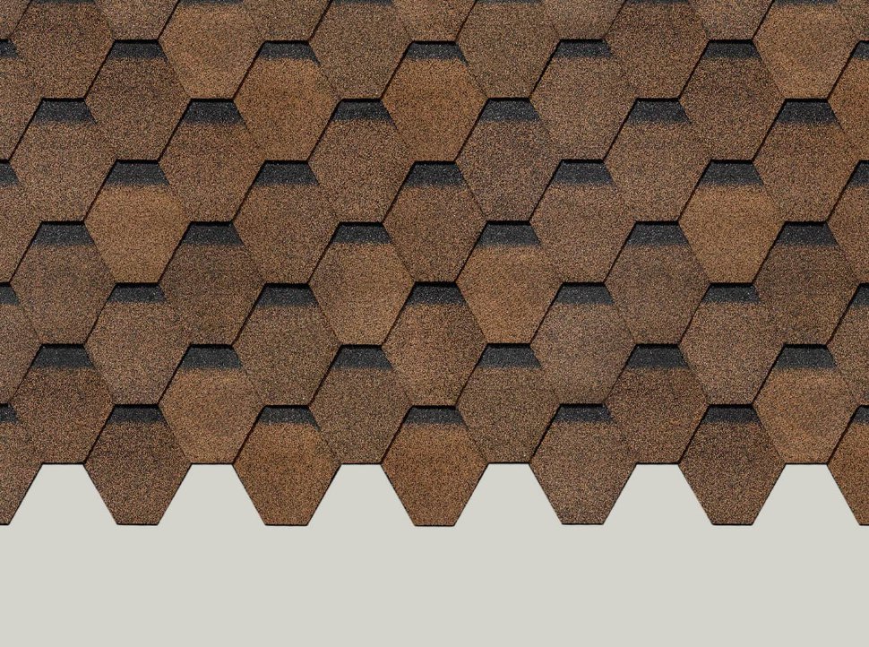 Мягкая кровля Docke Шестигранник Коричневый