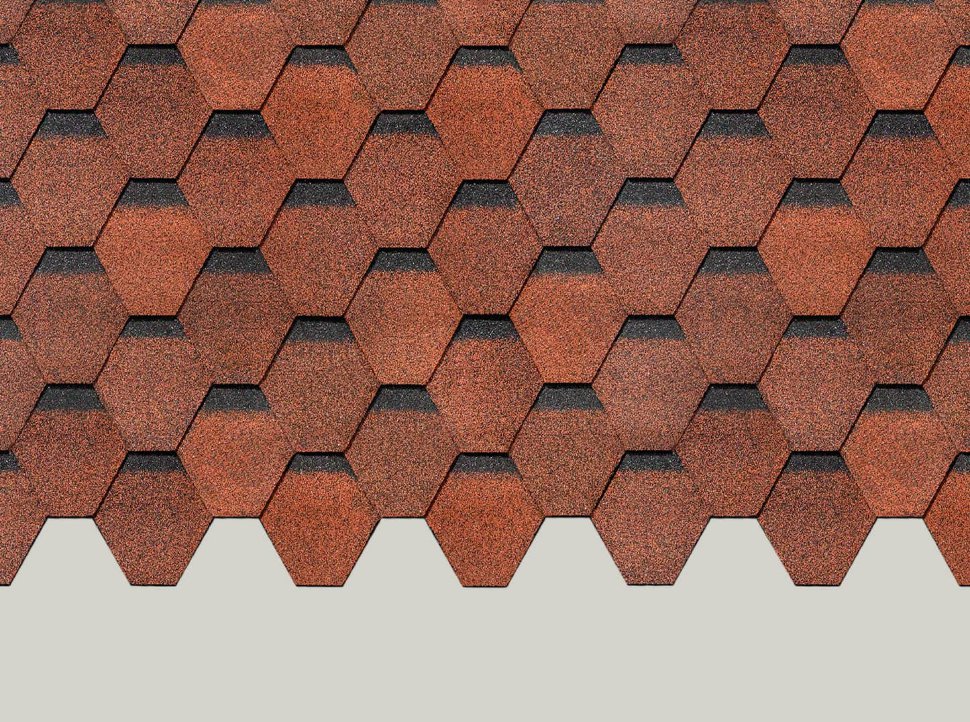 Мягкая кровля Docke Шестигранник Красный