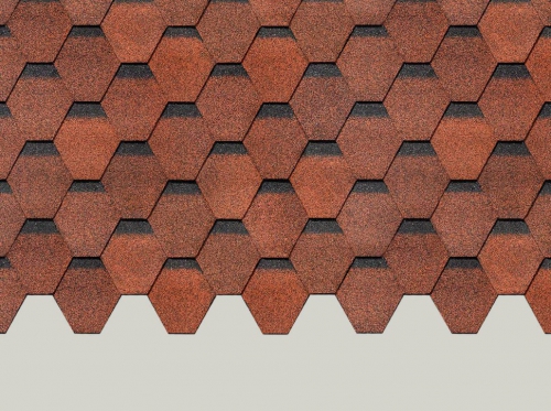 Мягкая кровля Docke Шестигранник Красный