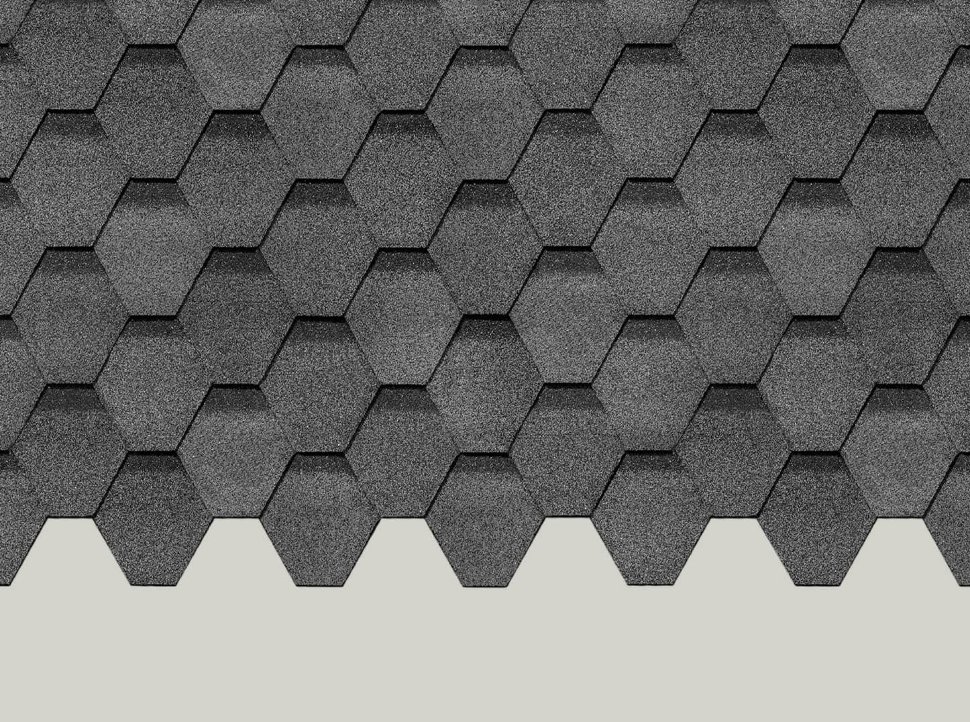 Мягкая кровля Docke Шестигранник Серый
