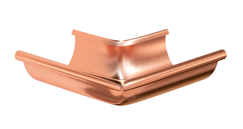 Внешний угол желоба 90 град. Аквасистем Медь