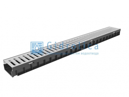 Комплект Gidrolica Light лоток водоотводный пластиковый с решеткой