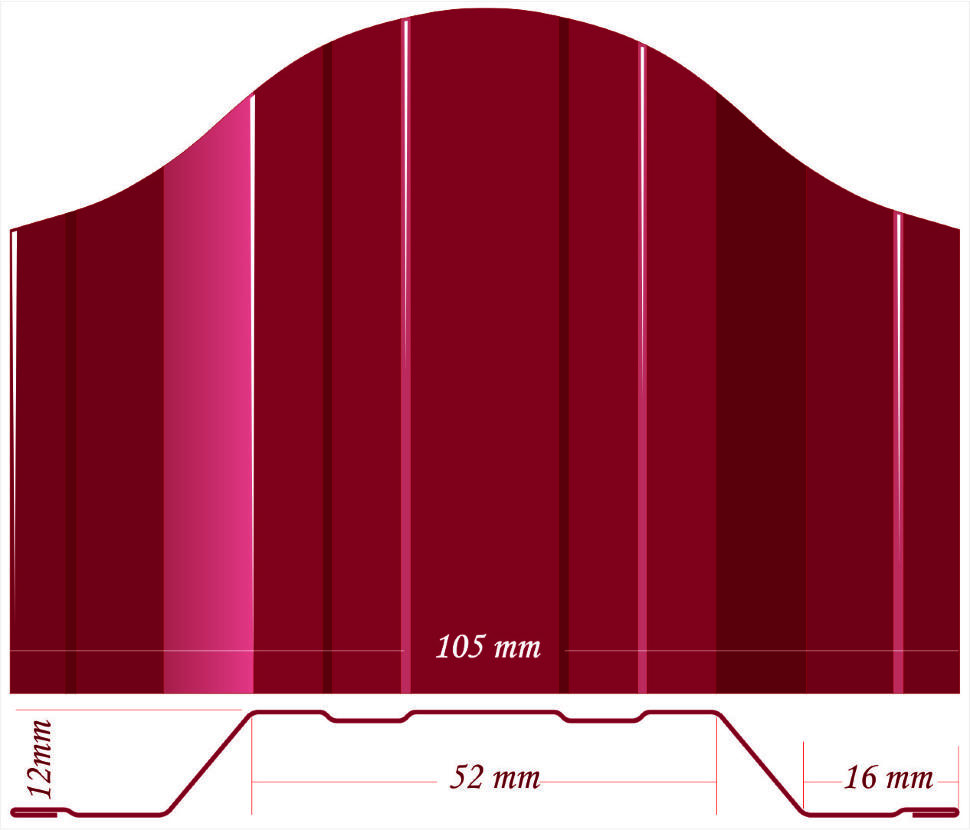 Штакетник СНК Стандарт двухсторонний 105 мм