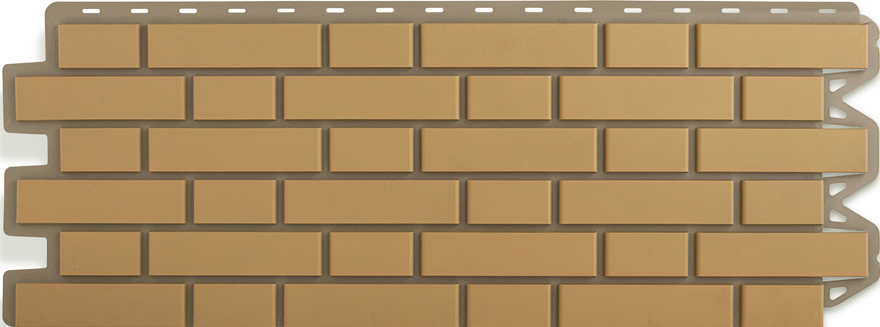 Фасадная панель Альта-Профиль Кирпич Клинкерный, Бежевый, 1220х440мм
