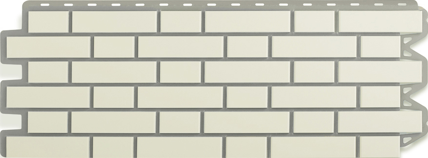 Фасадная панель Альта-Профиль Кирпич Клинкерный, Белый, 1220х440мм