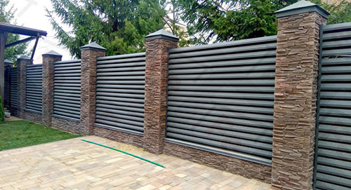 Секционный забор-жалюзи  "Дубль-60"   