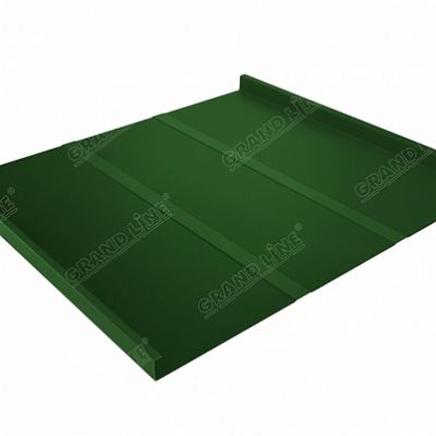 Фальцевая кровля Grand Line Фальц двойной стоячий Line PE 0,45 мм RAL 6002 (зеленый лист)