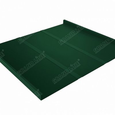 Фальцевая кровля Grand Line Фальц двойной стоячий Line Quarzit 0,5 мм RAL 6005 (зеленый мох)