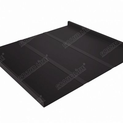Фальцевая кровля Grand Line Фальц двойной стоячий Line Quarzit lite 0,5 мм RR 32 (темно-коричневый)