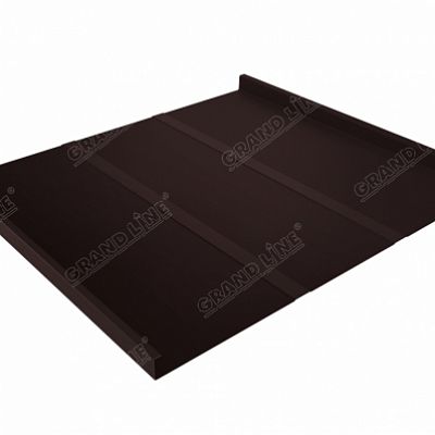 Фальцевая кровля Grand Line Фальц двойной стоячий Line PE 0,7 мм RAL 8017 (коричневый шоколад)