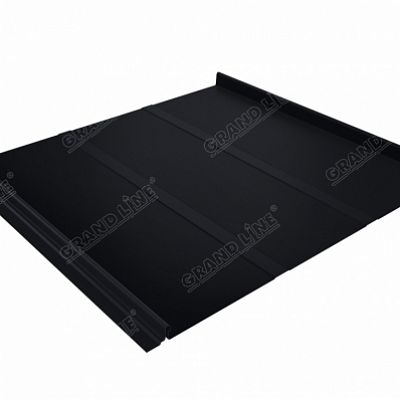 Фальцевая кровля Grand Line Кликфальц Профи Quarzit lite 0,5 мм. RAL 9005 (черный темный)