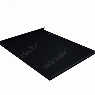 Фальцевая кровля Grand Line Фальц двойной стоячий Velur20 0,5 мм. RAL 9005 (черный темный)