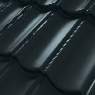 Композитная черепица Decra (Декра) Элеганс Антрацит.