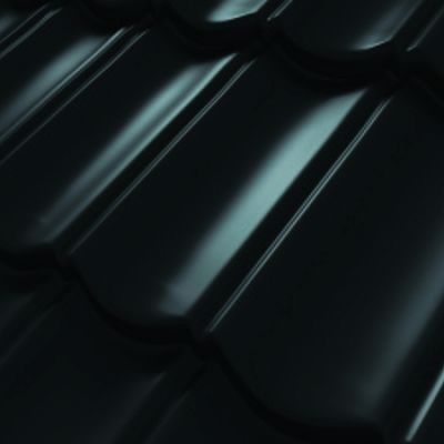 Композитная черепица Decra Элеганс черная.