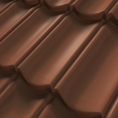 Композитная черепица Decra (Декра) Элеганс цвет Терракотовый.