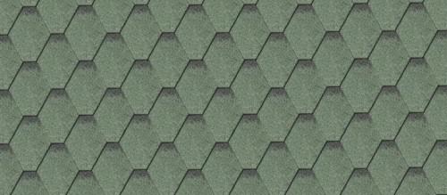 Гибкая черепица IKO Superglass Hex Forest green