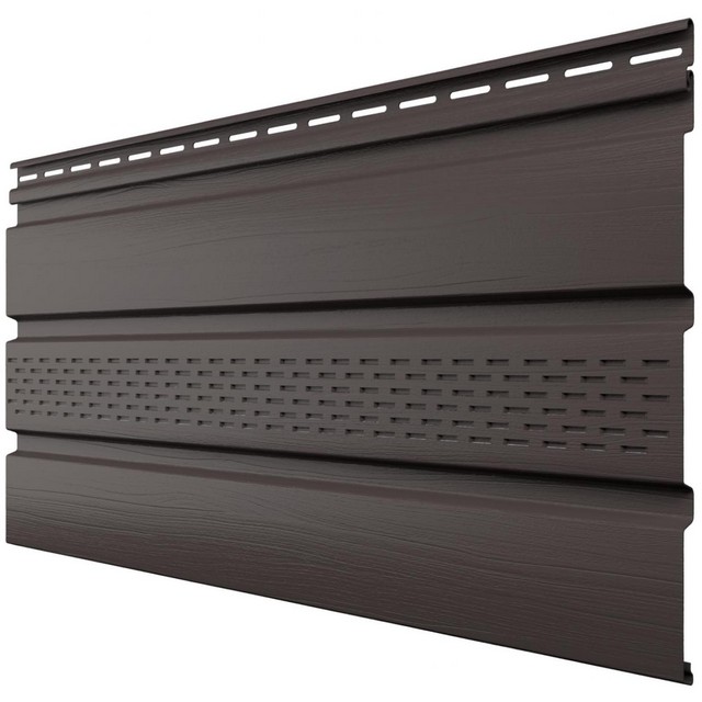 Софит пластиковый тройной, центральная перфорация Пекан 3000*340мм ТехноНИКОЛЬ