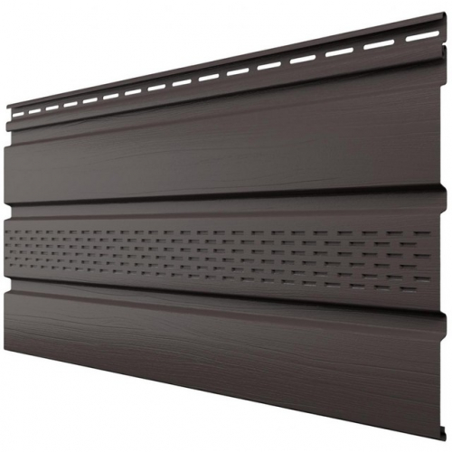 Софит пластиковый тройной, центральная перфорация Пекан 3000*340мм ТехноНИКОЛЬ