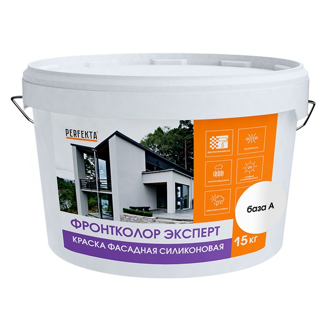 Краска фасадная база силиконовая Perfekta Фронтколор Эксперт база A белый 15кг