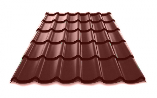 Металлочерепица Монтеррей 0.55±0.08мм Полиэстер Россия/Азия RAL 8017 (коричневый) Металлик и КО