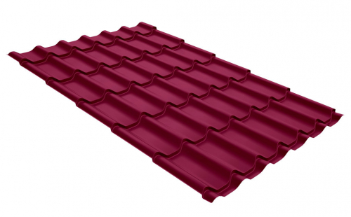 Металлочерепица Монтеррей 0.4±0.07мм FLOK Азия RAL 3005 (вишневый) Металлик и КО