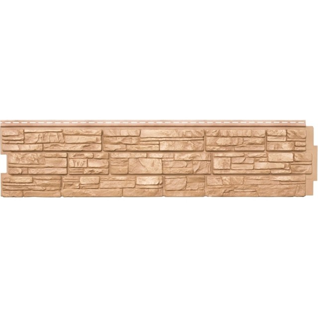 Сайдинг виниловый Я- фасад (Grand Line) Крымский сланец Янтарный 1487*306мм