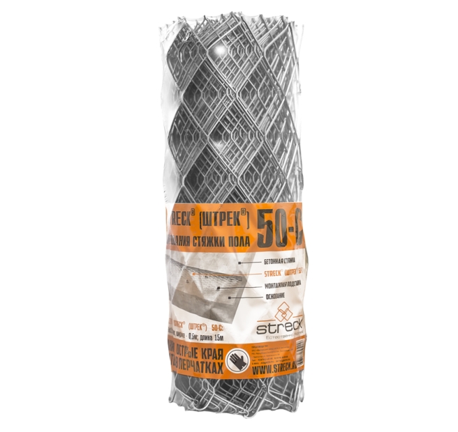 Сетка кладочная ЦПВС Штрек сталь неоцинкованная 50х50х 2мм 0.50х 15.0м рулон ТУ