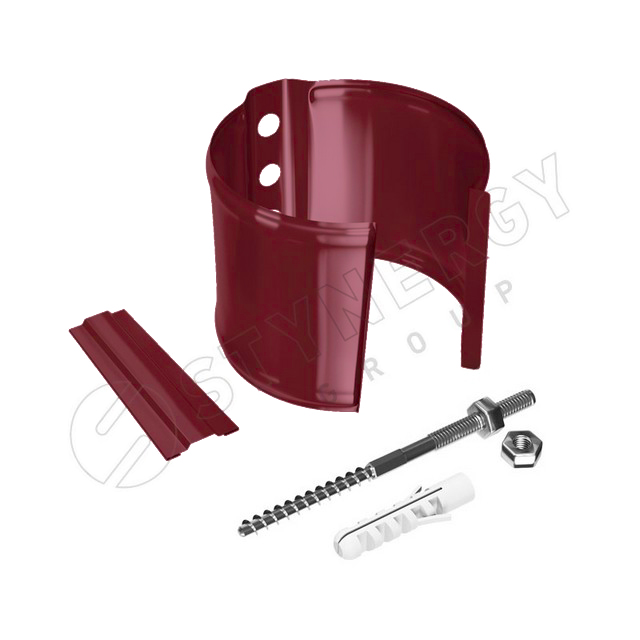 Держатель трубы/ хомут (кирпич) Stynergy 90мм Полиэстер RAL 3005 (вишневый)