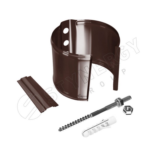 Держатель трубы/ хомут (кирпич) Stynergy 90мм Полиэстер RAL 8017 (коричневый)