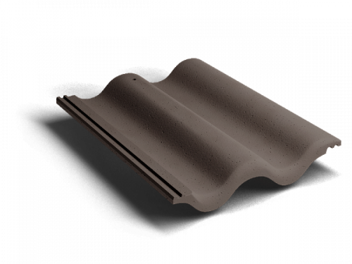 Цементно-песчаная черепица рядовая, Kriastak, Lite неокрашенный коричневый