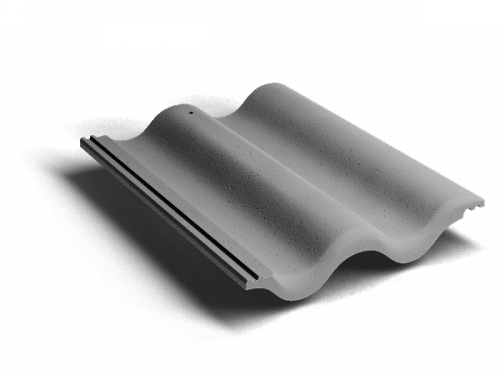 Цементно-песчаная черепица рядовая, Kriastak, Lite неокрашенный серый